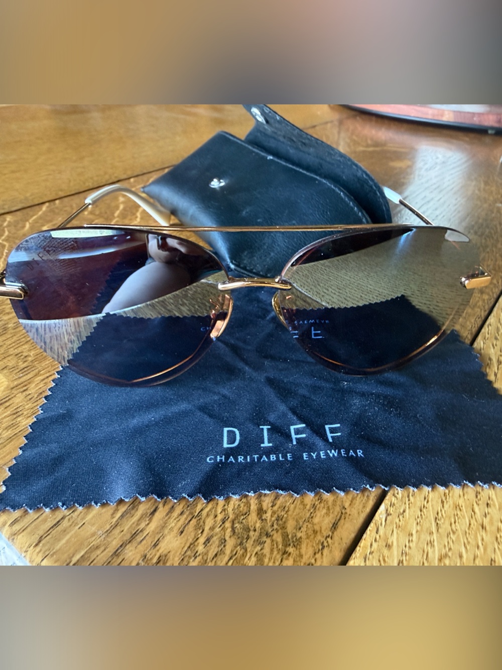 Diff Lenox Aviator Gold with Brown lens
